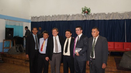 (Da esquerda para direita) Missionario Agenor, Pr. Raimundo, Pr. Edino Zonta, Pr. José Carlos, Pr. Daniel Borges-RS e Pr. Genival